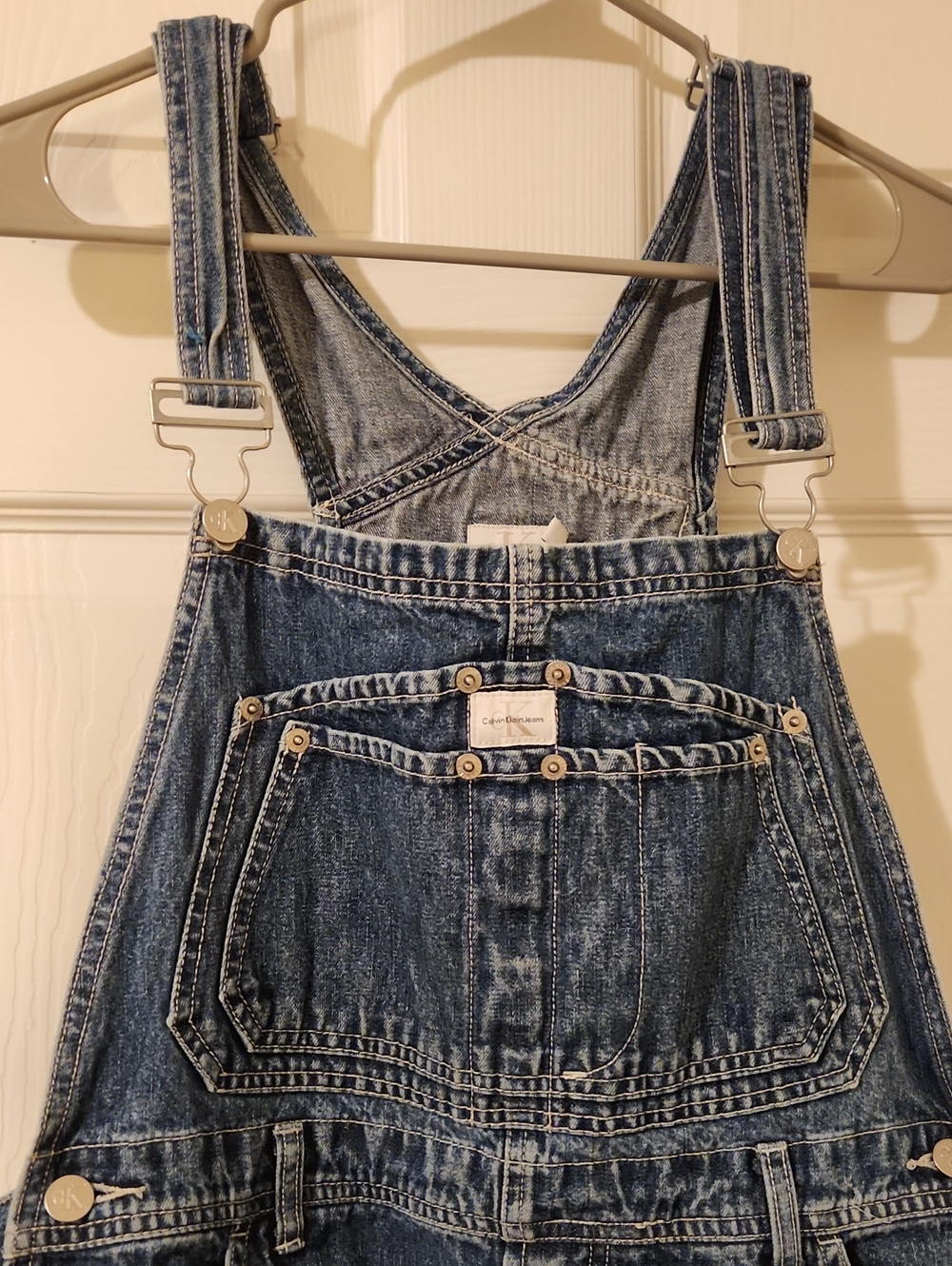 Calvin Klein Jeans Vintage Blue Denim Women's Overalls Sz L